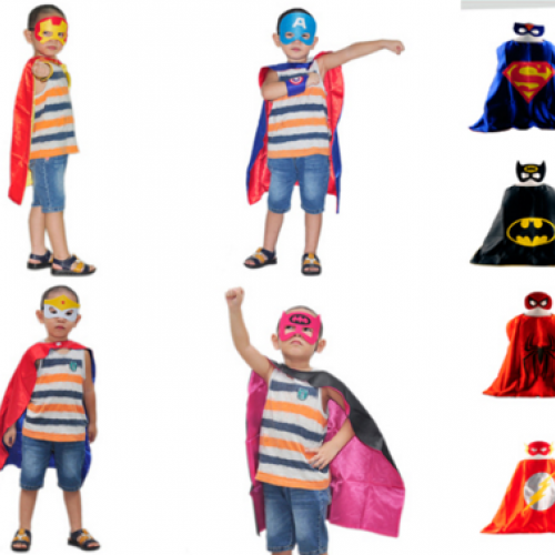 children superman batman spiderman costume0 cosplay birthday super hero mask - 1cape+1mask chrismas kids superhero capes boy girl