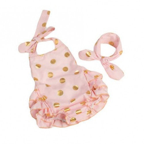 Bubble Rompers Pink Gold Dot Print Toddler